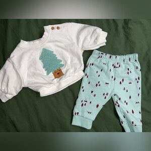 ‼️NWOT: Cat & Jack Christmas Tree Matching Set - NB